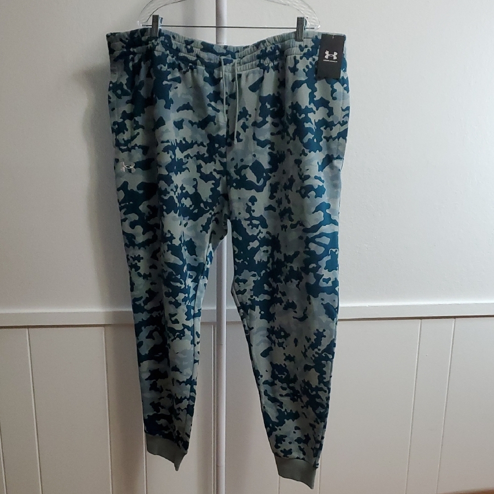 Under Armour Fleece Joggers Mens 4XL Blue Camouflage New